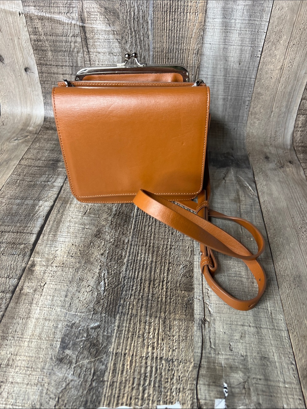 Kee Kain Two-in-One Detachable Mini Brown Leather Crossbody Bag - Picture 2 of 12